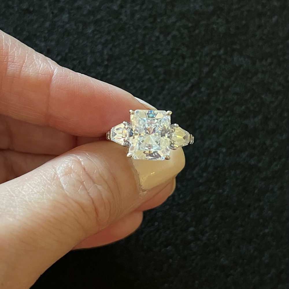 Diamonique CZ and silver ring